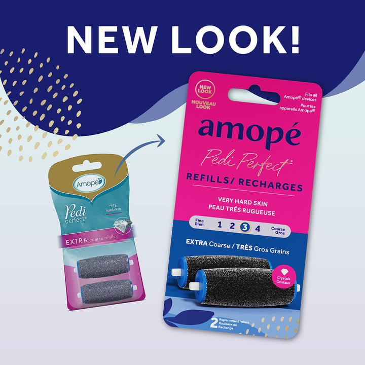 Amope Pedi Perfect - Electronic Foot File Extra Coarse Diamond Crystals Refills, 2 Count