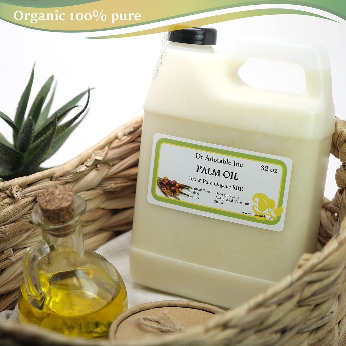 Dr Adorable - 32 oz - Palm Oil - 100% Pure Natural Premium Organic Cold Pressed