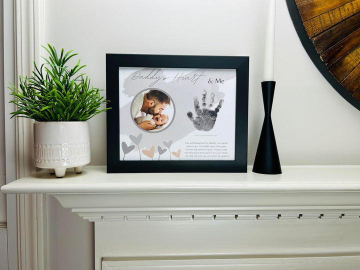 Baby Child Keepsake Handprint Frame for Daddy with Poetry - Loving Gift for Dad for Christmas, Father's Day, Birthday- Made in USA