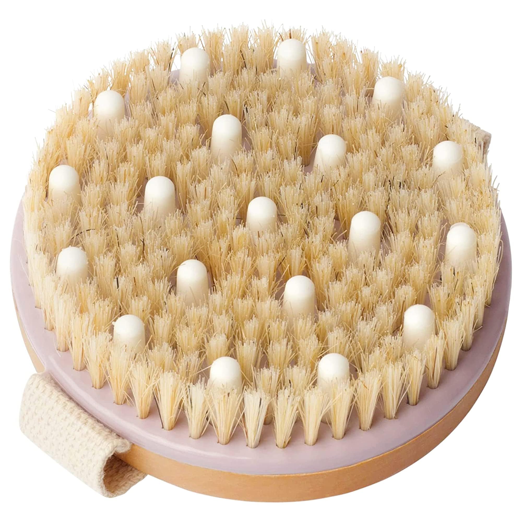 MainBasics Dry Brushing Body Brush for Lymphatic Drainage, Dry Skin, Cellulite, Blood Circulation with Exfoliating Natural Bristles for Flawless Skin