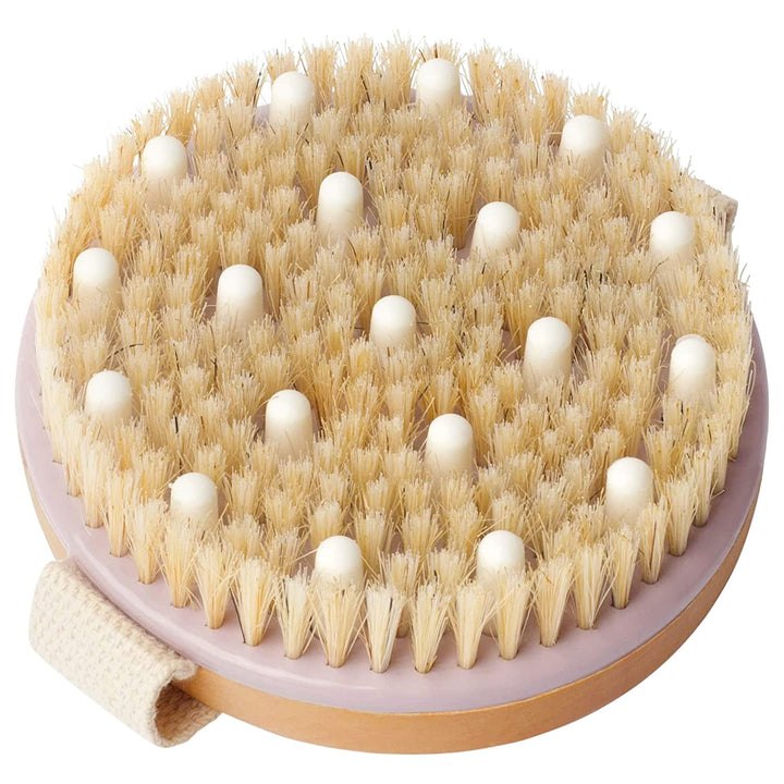 MainBasics Dry Brushing Body Brush for Lymphatic Drainage, Dry Skin, Cellulite, Blood Circulation with Exfoliating Natural Bristles for Flawless Skin
