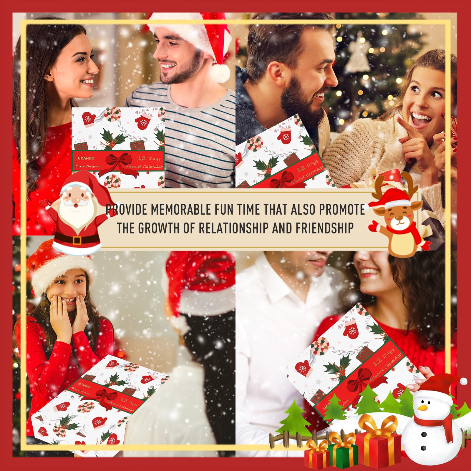 UCANBE Makeup Advent Calendar 2024, 12 Days Christmas Countdown Calendar Surprise Gift Kit, Xmas Holiday Festival Cosmetic Starter Makeup Set with 12 Beauty Boxes for Women Teens Girls