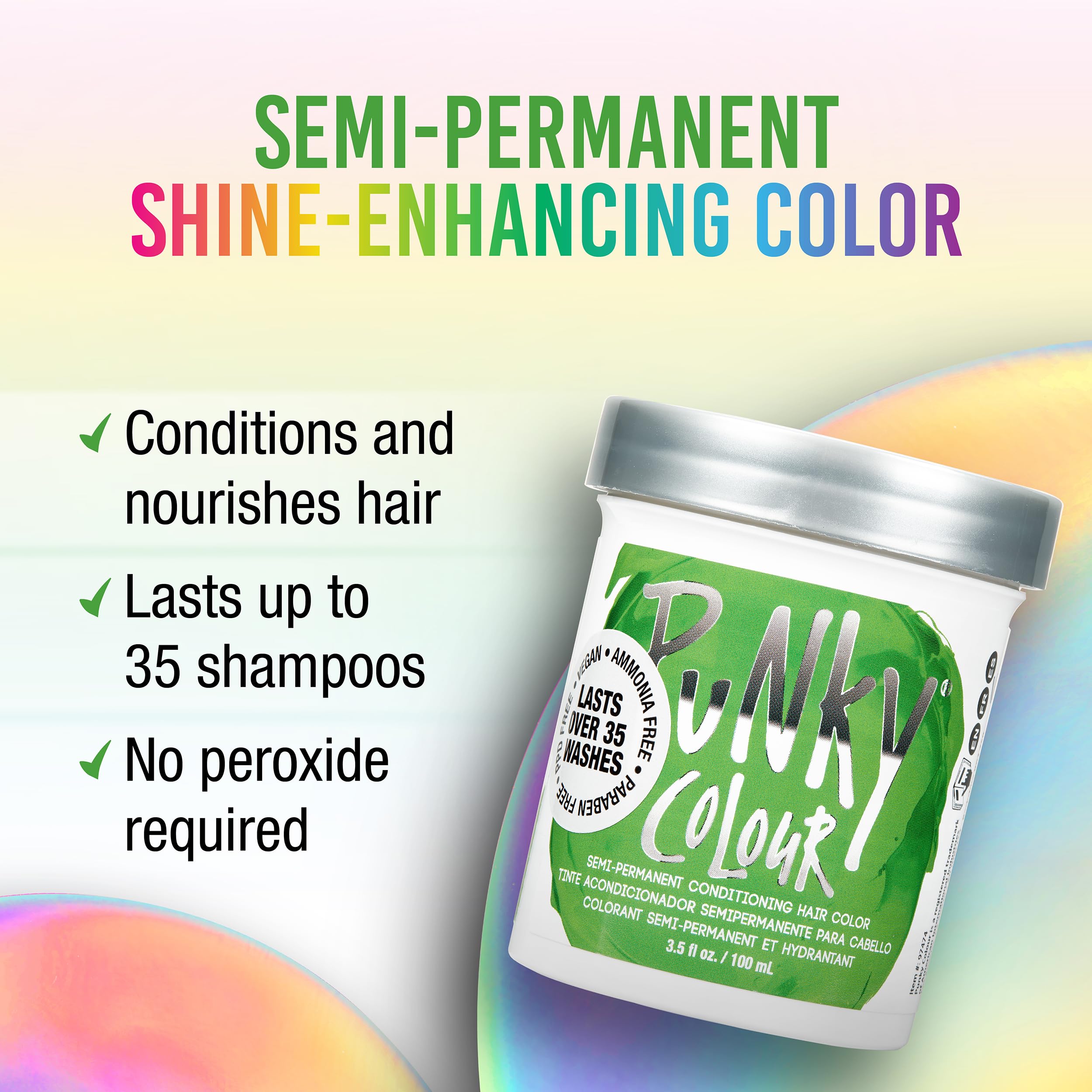 Punky Jerome Russell Semi Permanent Hair Color Conditioning, 100ml - Spring Green (Pack of 1)