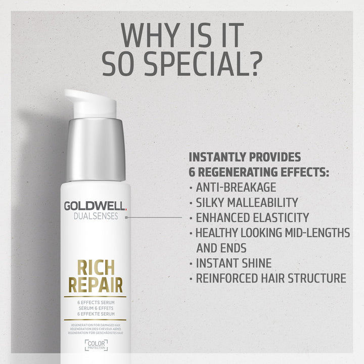 Goldwell Dual Senses Rich Repair 6 Effects Serum, 3.4 Ounce