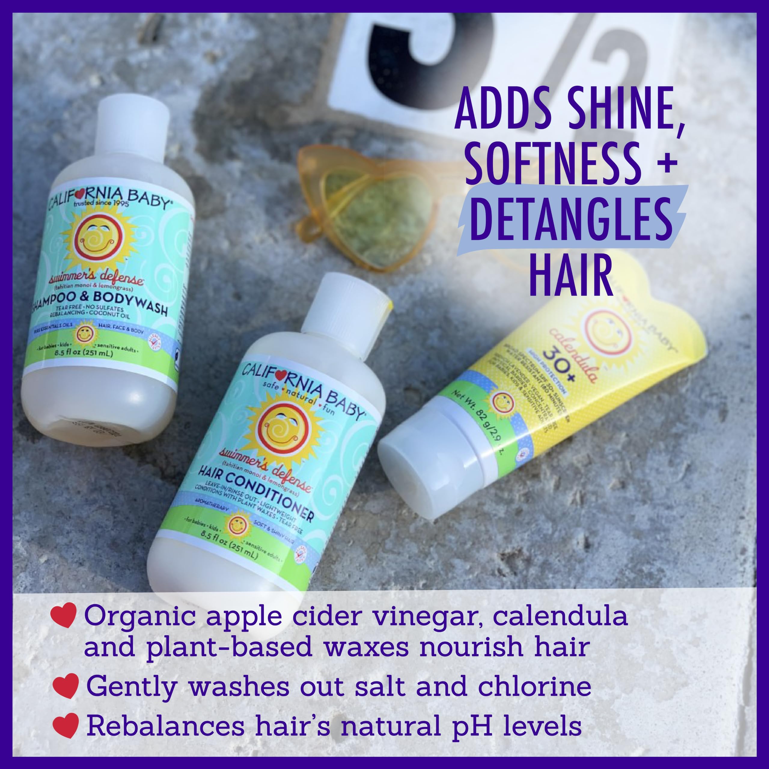 California Baby Hair Conditioner - Swimmer's Defense 8.5 Ounce