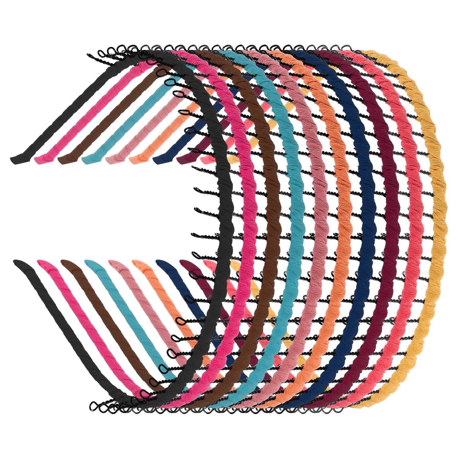 Zhanmai 10 Pieces Unisex Metal Teeth Comb Hair Hoop Hairband Headband Hair Accessories, Multicolor