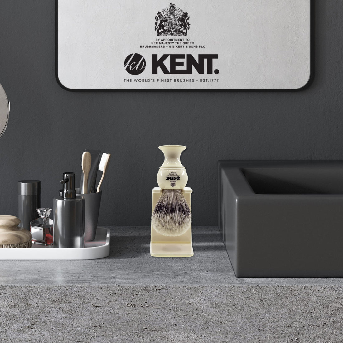 KENT VSB1 BLK Small Shaving Brush Stand