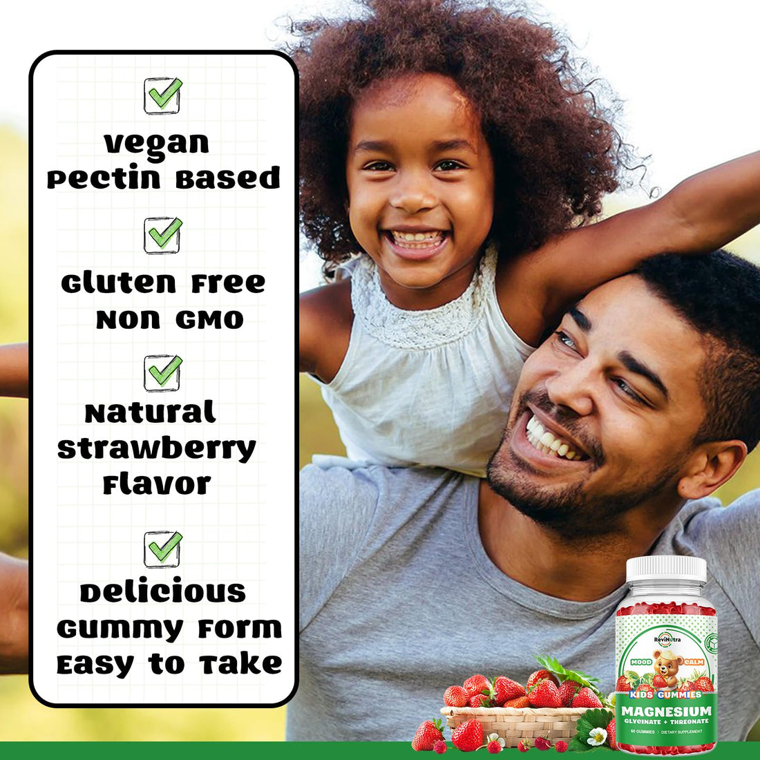 Magnesium Complex Gummies- Calm Chewable Gummies for Kids & Adults- Magnesium Glycinate, Threonate Supplement-w/Omega-3, Vitamin B6, D3- Support Calm Stress Relief, Bones, Mood Vegan, 60 Gummies