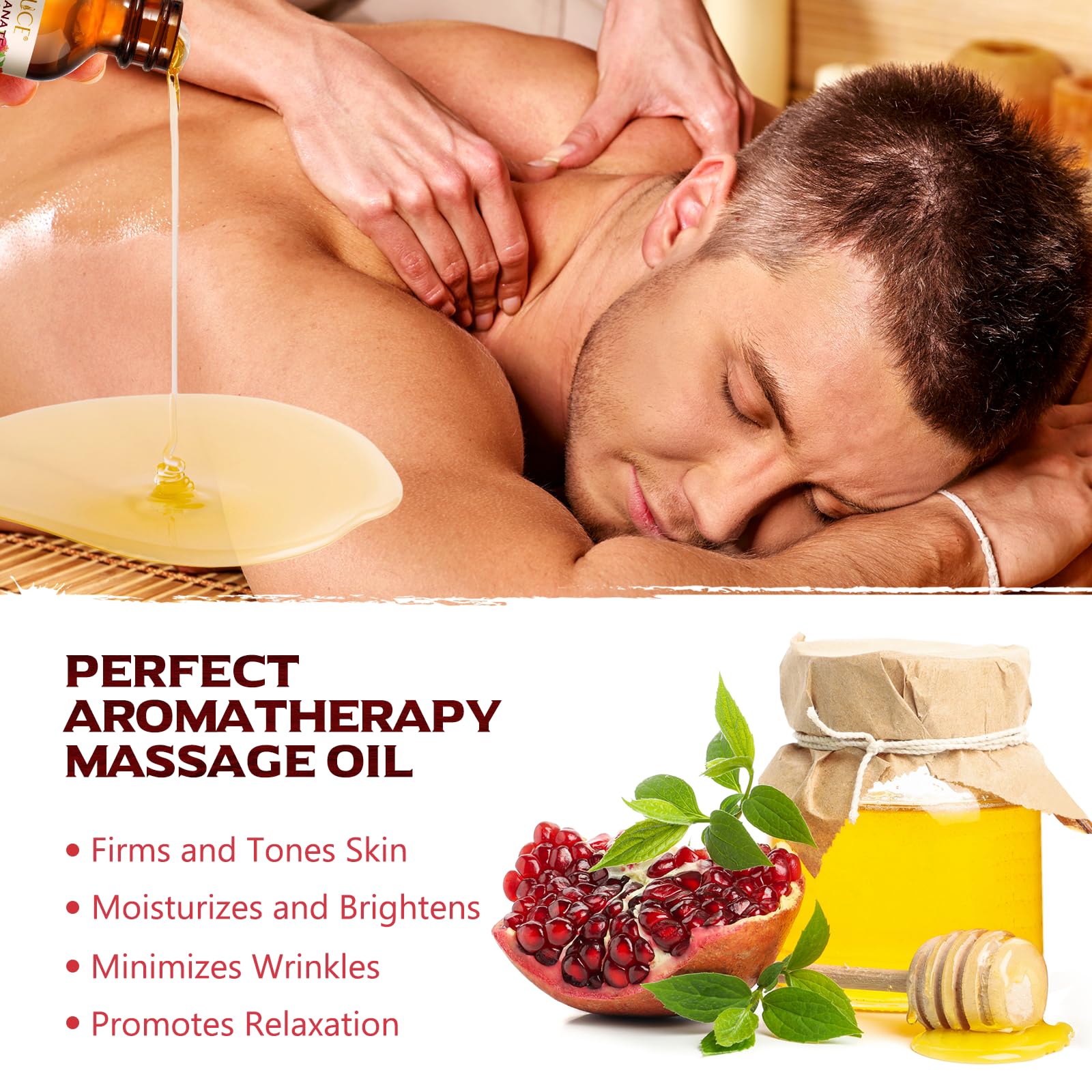 QJCWXIAOX Organic Pomegranate Seed Oil, Pure & Natural Pomegranate Seed Oil for Body, Face & Skin, Cold Pressed Essential Oil for Anti-aging Skin Care,Glass Bottle Moisturizer Oil for Body