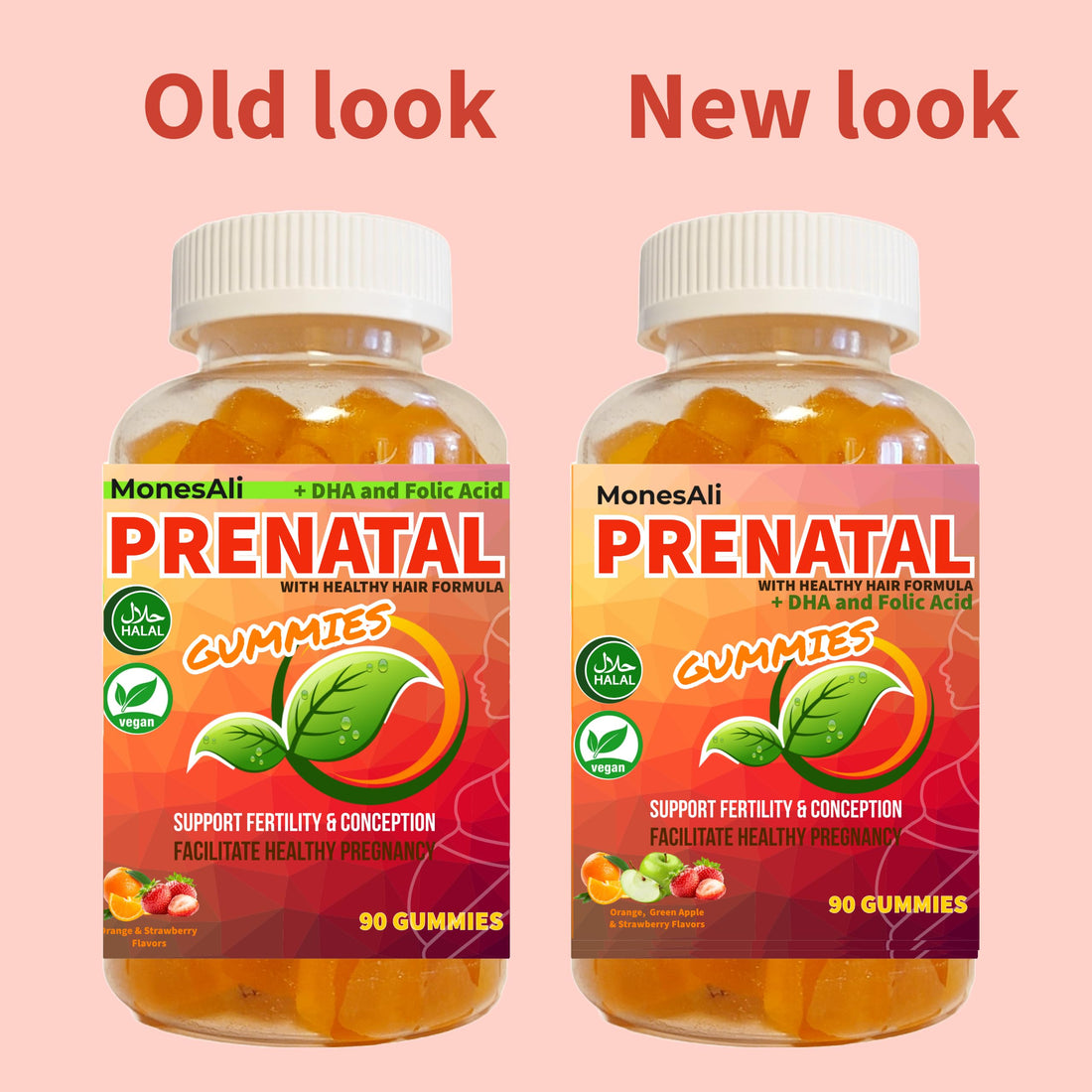 MonesAli Supplemens, Halal Prenatal Vitamins for Women, Womens Multivitamin Gummy, Gelatin Free with Iron DHA Folate and folic Acid, Vegan Prenatal Vitamins Gummies, Pregnancy Must Haves, 90 Count