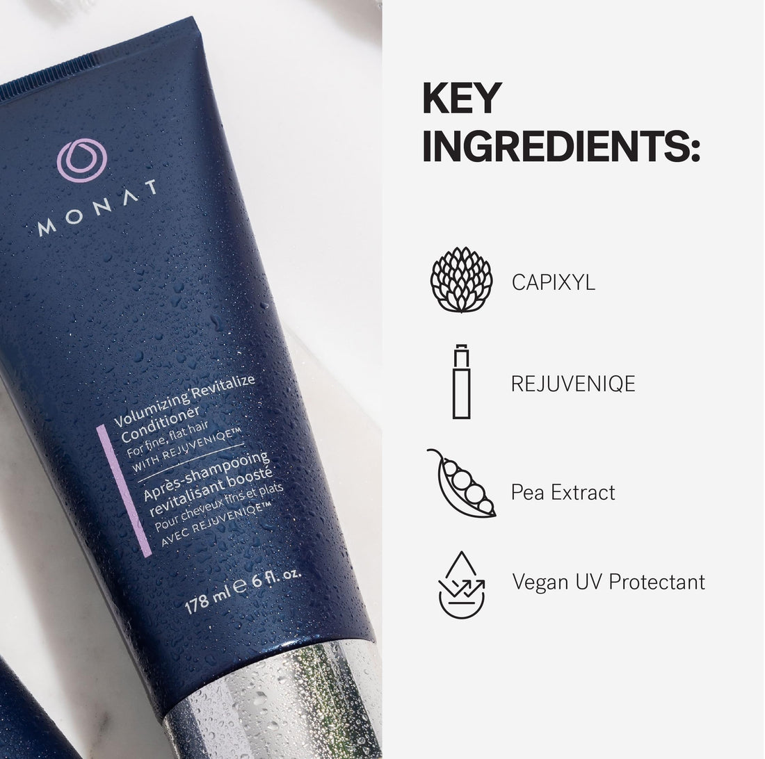 MONAT Volumizing Revitalize Conditioner Infused with Rejuveniqe - Lightweight Hair Volumizing Conditioner for Fine, Flat Hair, for Softness and Shine - Net Wt. 178 ml e 6 fl. oz.