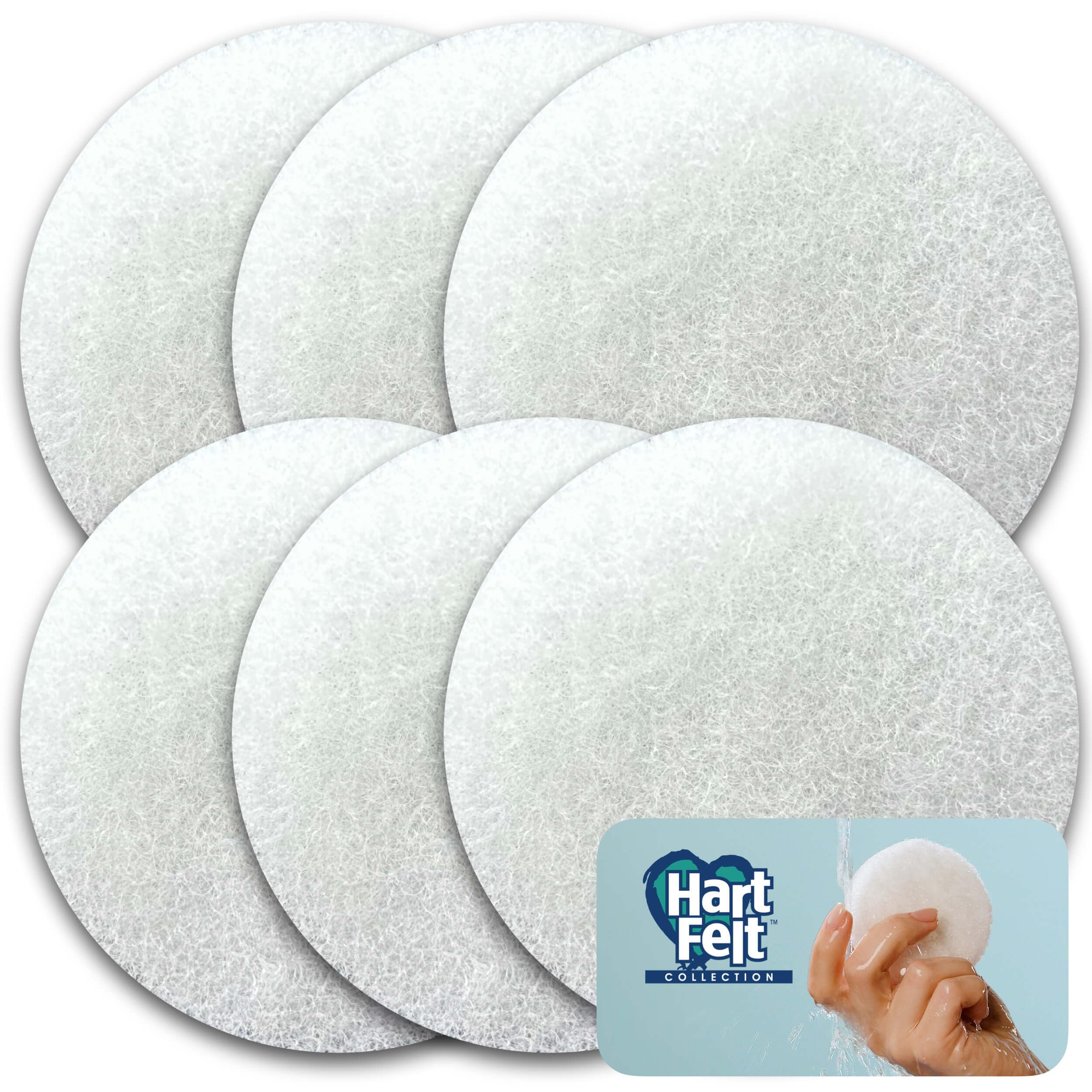 Hartfelt Facial Scrub, Skin Care Product, Loofah, Deep Cleansing for Improved Skin Texture, Exfoliates, Invigorates, Relaxes Facial Skin for a Rejuvenated, Dewy, Soft & Timeless Look 6 Count