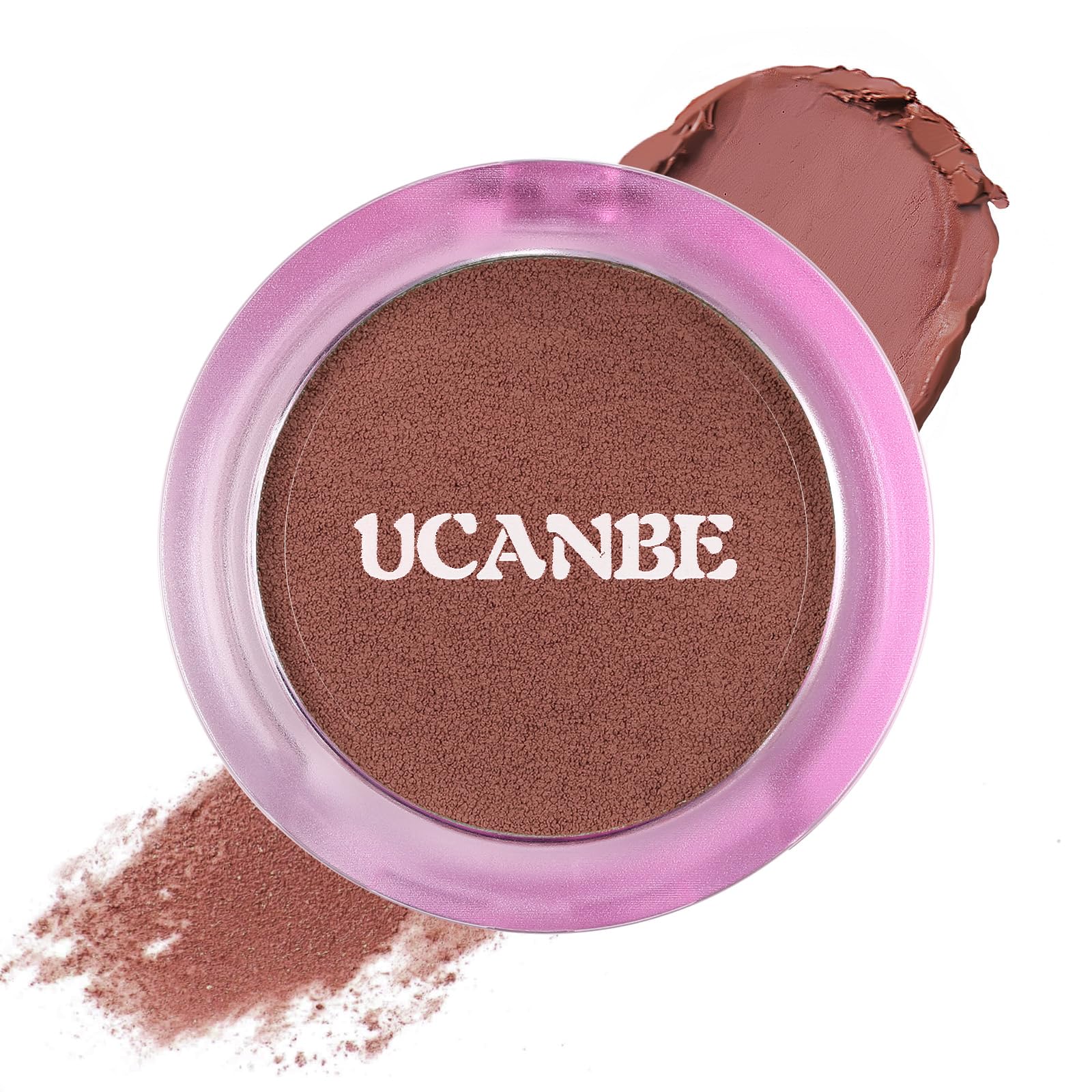 UCANBEMAKEUP Matte Cream-To-Powder Blush Makeup Palette, Highly Pigmented Lightweight Blush for Cheek and Eye, Blendable Flawless Velvety Coverage Face Blushes Make up 0.25 Ounce, Amber