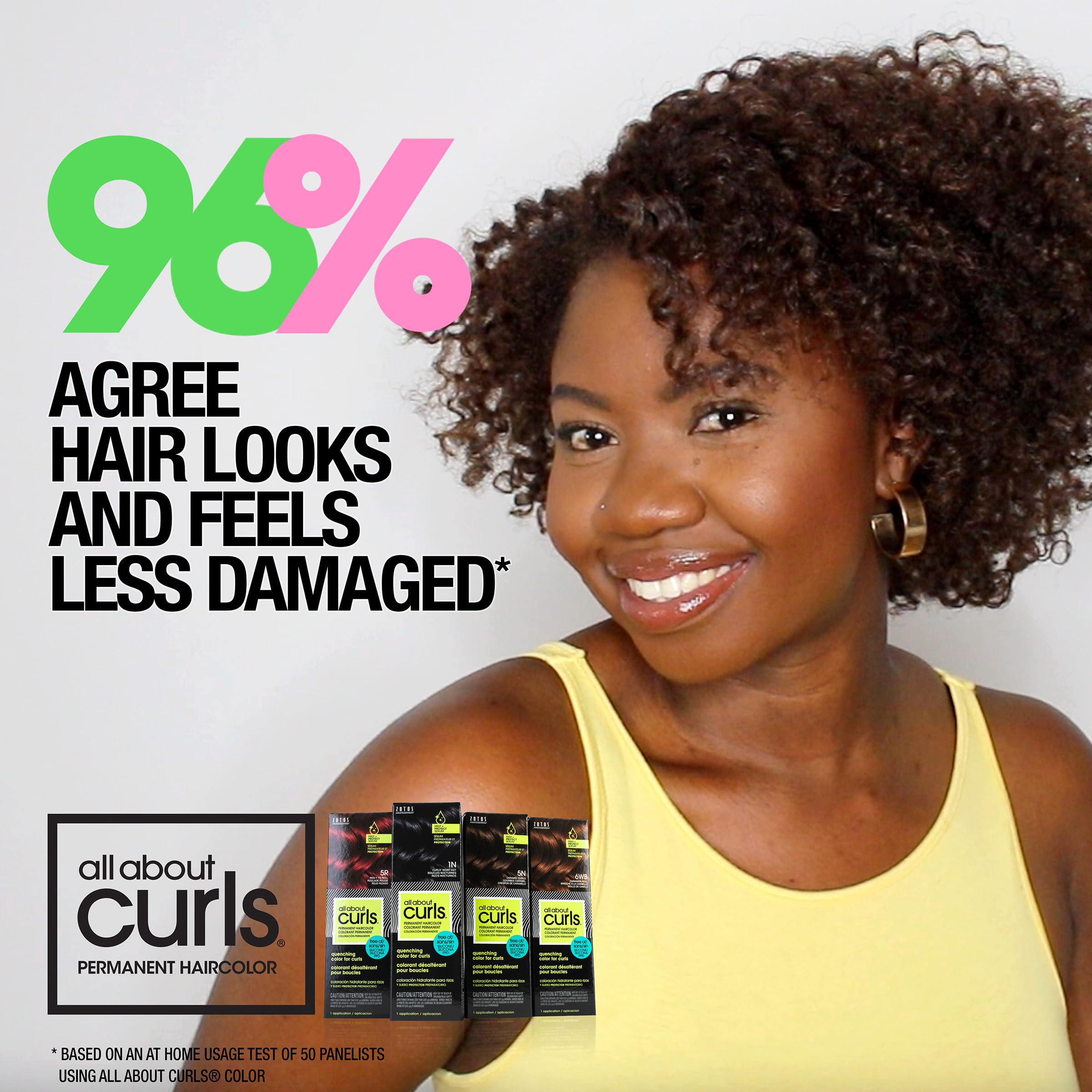 All About Curls Permanent Hair Color Dye, 100% Gray Coverage, 3V Twisted Plum