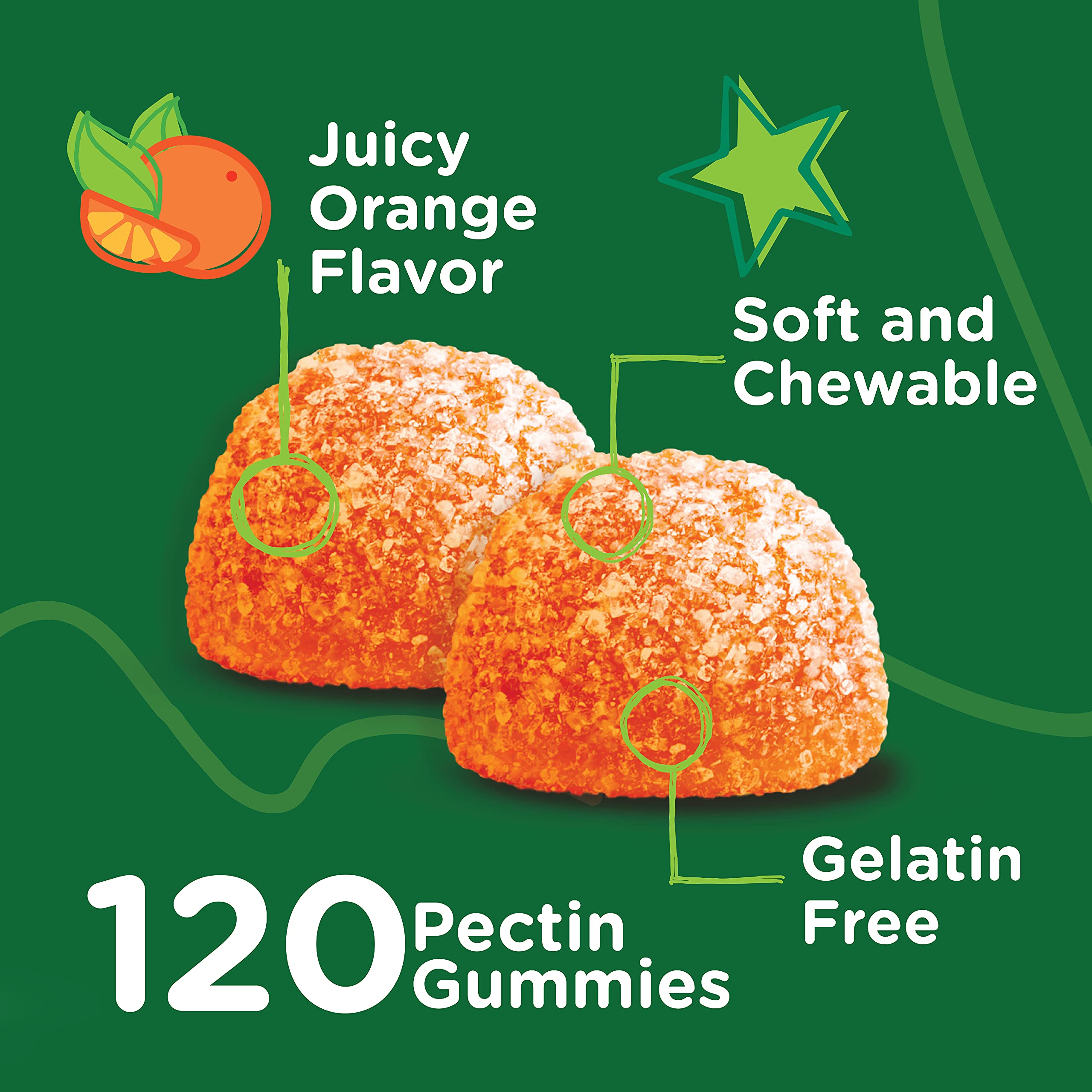 Zinc for Kids Gummies 10mg, with Vitamin C & Echinacea for Kids - Immune Support, Powerful Natural Antioxidant, Kids Zinc Vitamin Supplement - Vegan, Gelatin Free - Tasty Chewable Orange Flavor Gummy