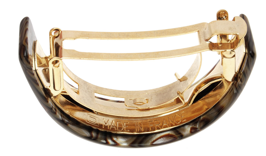 Onyx : France Luxe Skinny Rectangle Ponytail Barrette - Onyx