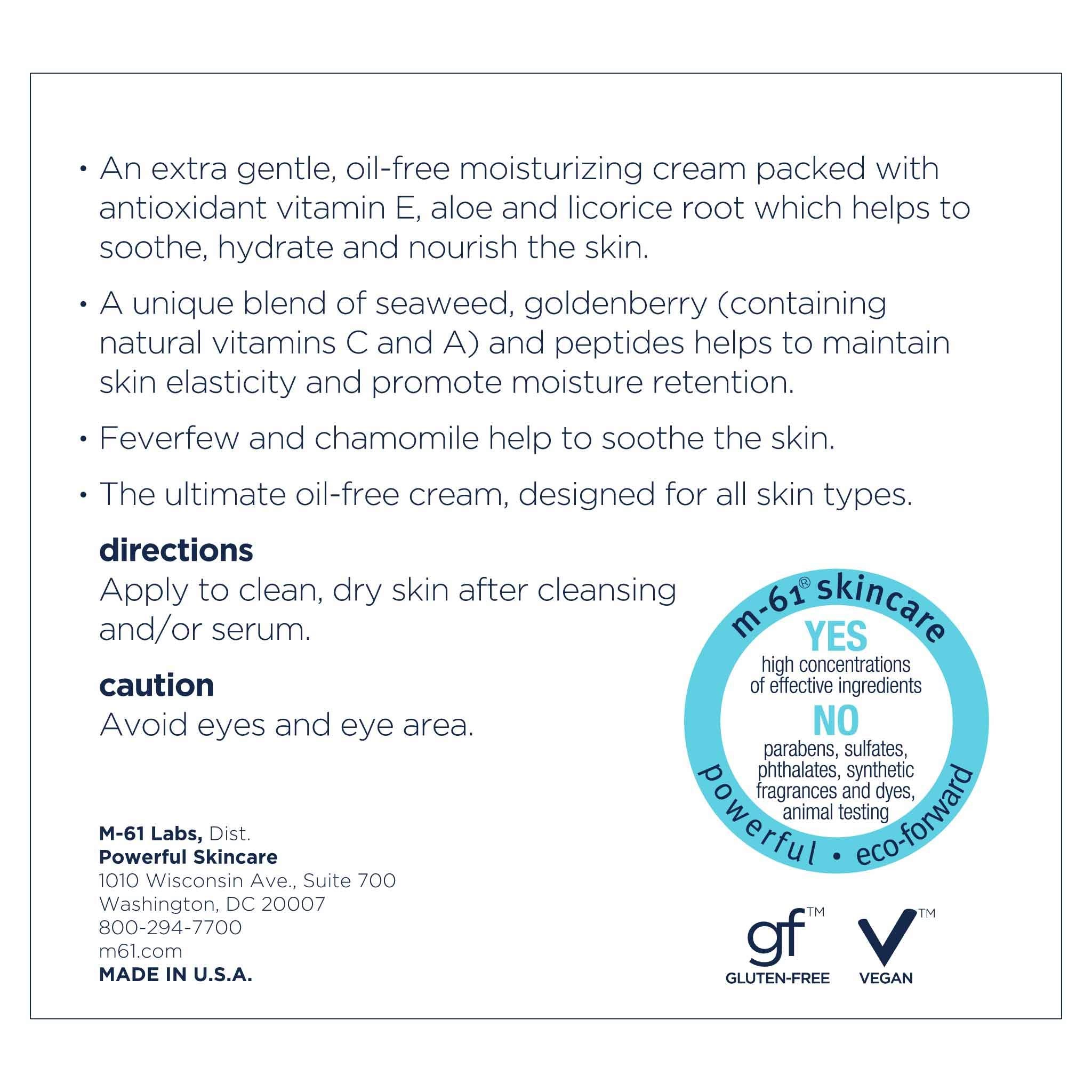 M-61 SuperSoothe E Cream - Soothing and hydrating oil-free vegan cream with peptides, vitamin E & alo