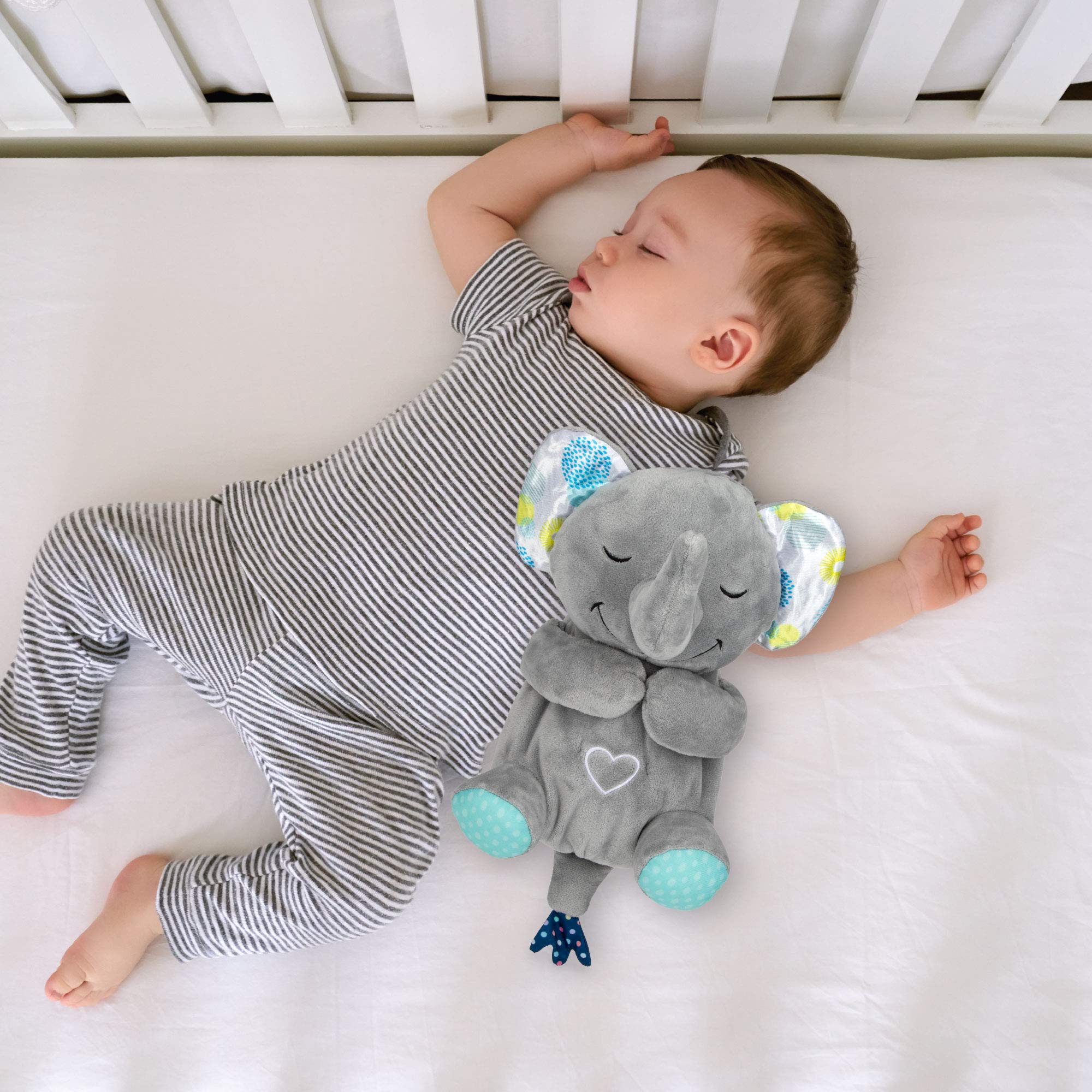 Nuby Lifelike Animated Sleeping Elephant with 8 Soothing Lullabies & 4 Calming White Noises, 30 Min Non-Stop