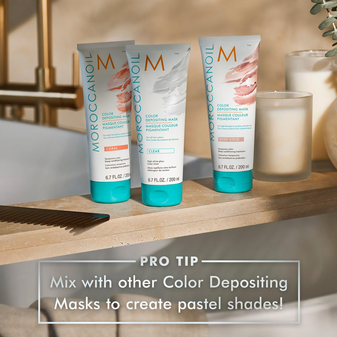 Moroccanoil High Shine Gloss Mask - Color Depositing Mask Clear, 6.7 Fl. Oz.