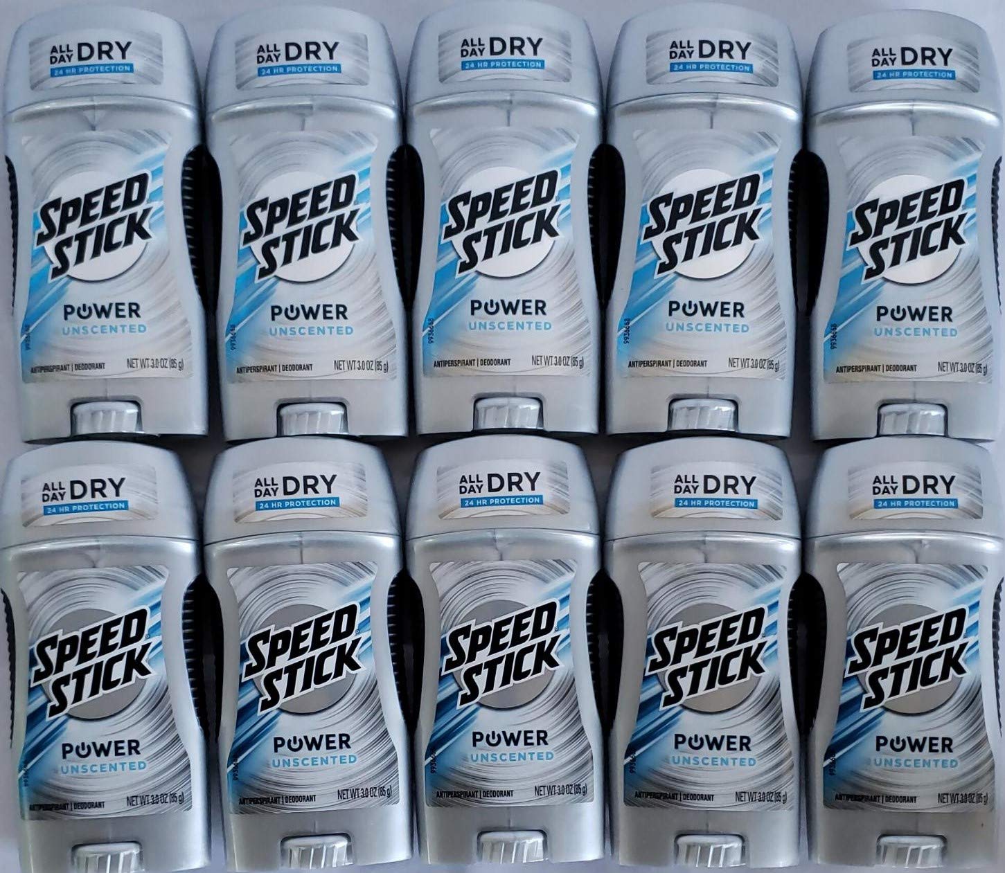 Speed Stick Power Anti-Perspirant Deodorant Unscented 3 oz (Pack of 10)