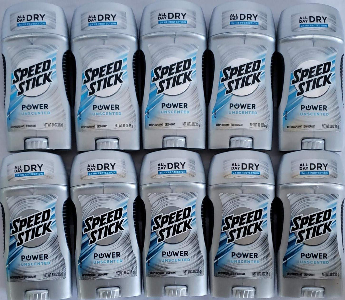 Speed Stick Power Anti-Perspirant Deodorant Unscented 3 oz (Pack of 10)