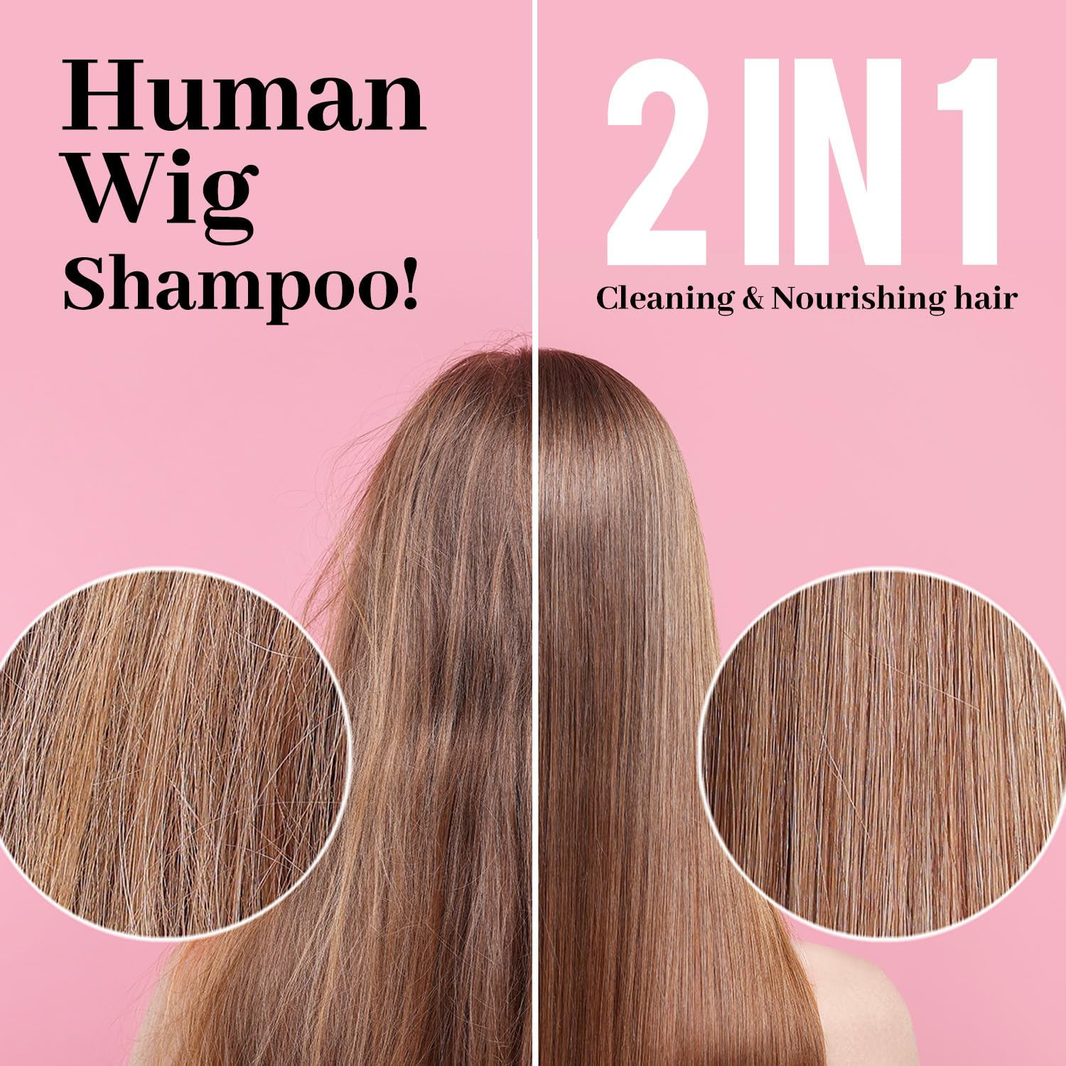 immetee 2 In 1 Wig Shampoo and Wig Conditioner, Extend the Life of a Wig, Wig Shampoo.120ml/4.05fl.oz (Natural Wigs)