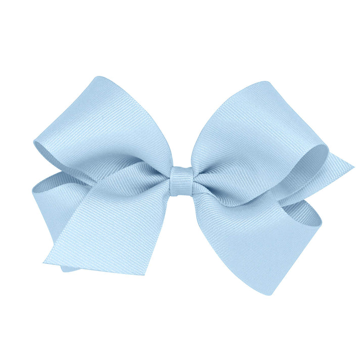Wee Ones Girls' Classic Grosgrain Hair Bows on a WeeStay No-Slip Hair Clip, Handmade, Medium, Millennium Blue