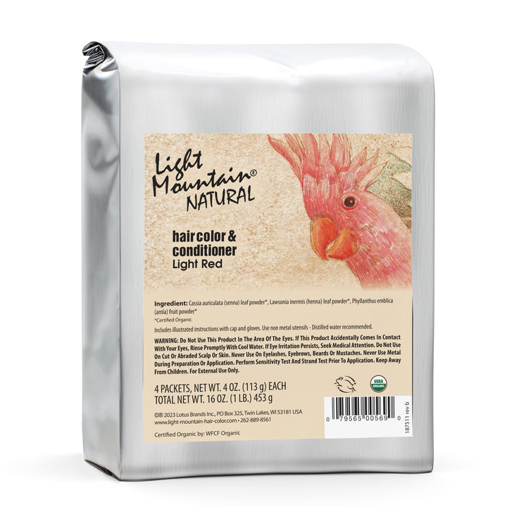 Light Mountain Natural Bulk Hair Color and Conditioner, Light Red, 16 Ounce