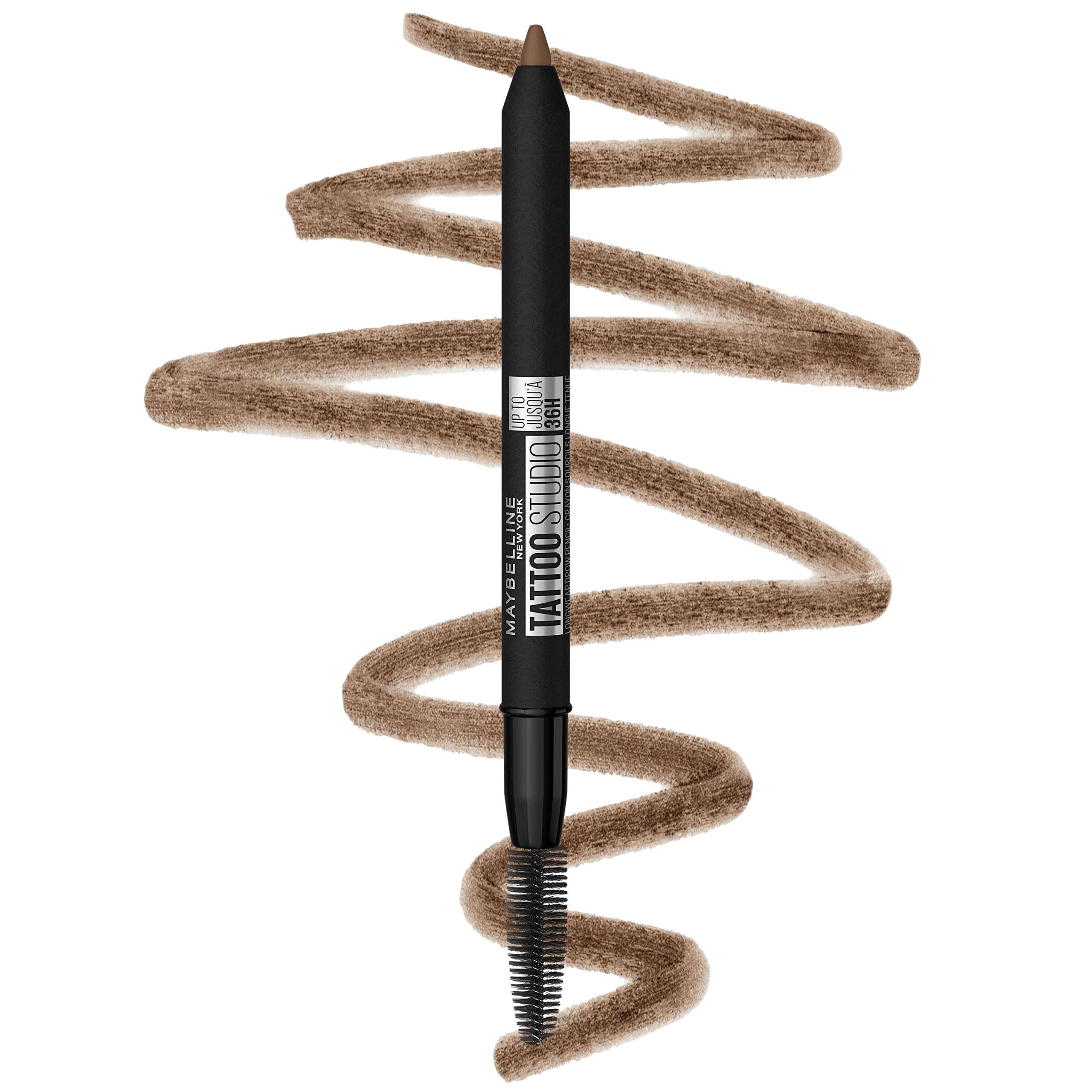 Maybelline TattooStudio Waterproof Eyebrow Pencil, Sharpenable, Longwear, Long Lasting, Pigmented Eyebrow Pencil for Defined Brows, Soft Brown, 1 Count