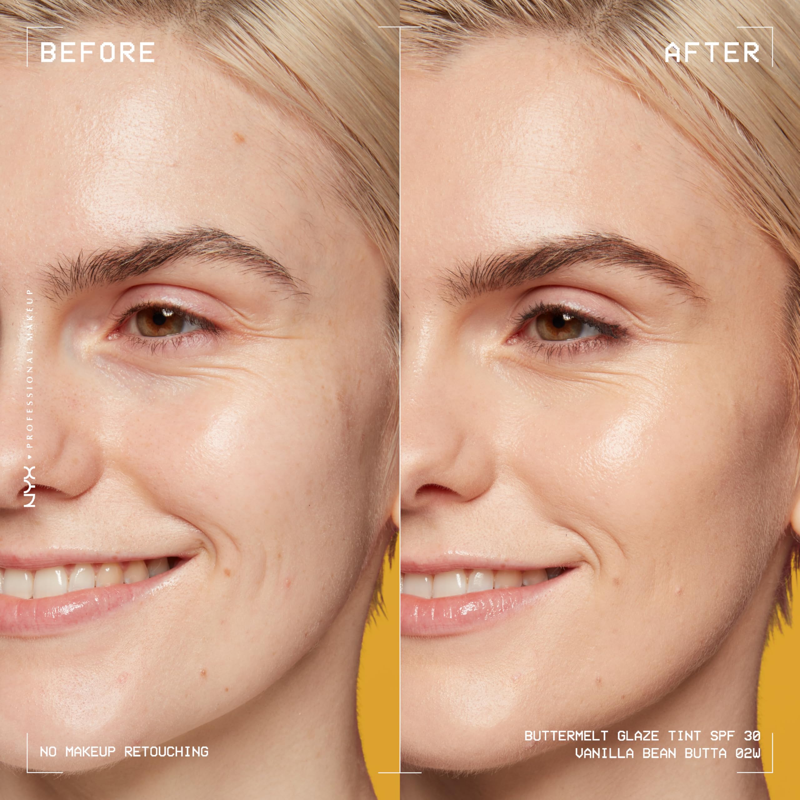 NYX PROFESSIONAL MAKEUP Buttermelt Glaze Soft Glow Skin Tint + SPF 30, Up To 12HR Wear, 02 Vanilla Bean Butta
