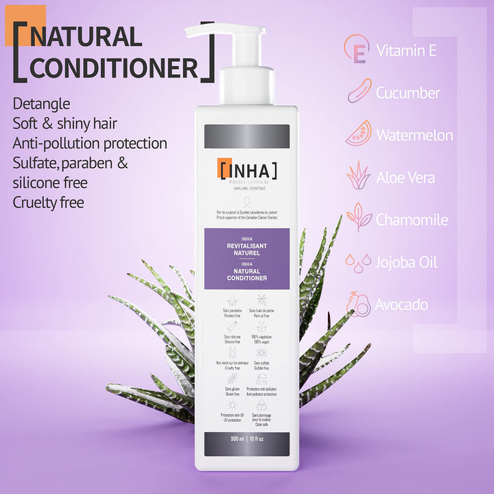 INHA NATURAL CONDITIONER | Detangle | Hydrate | Nourish and Shine | All Hair Types | Safe for Colored Hair | UV Protection | 300 ml