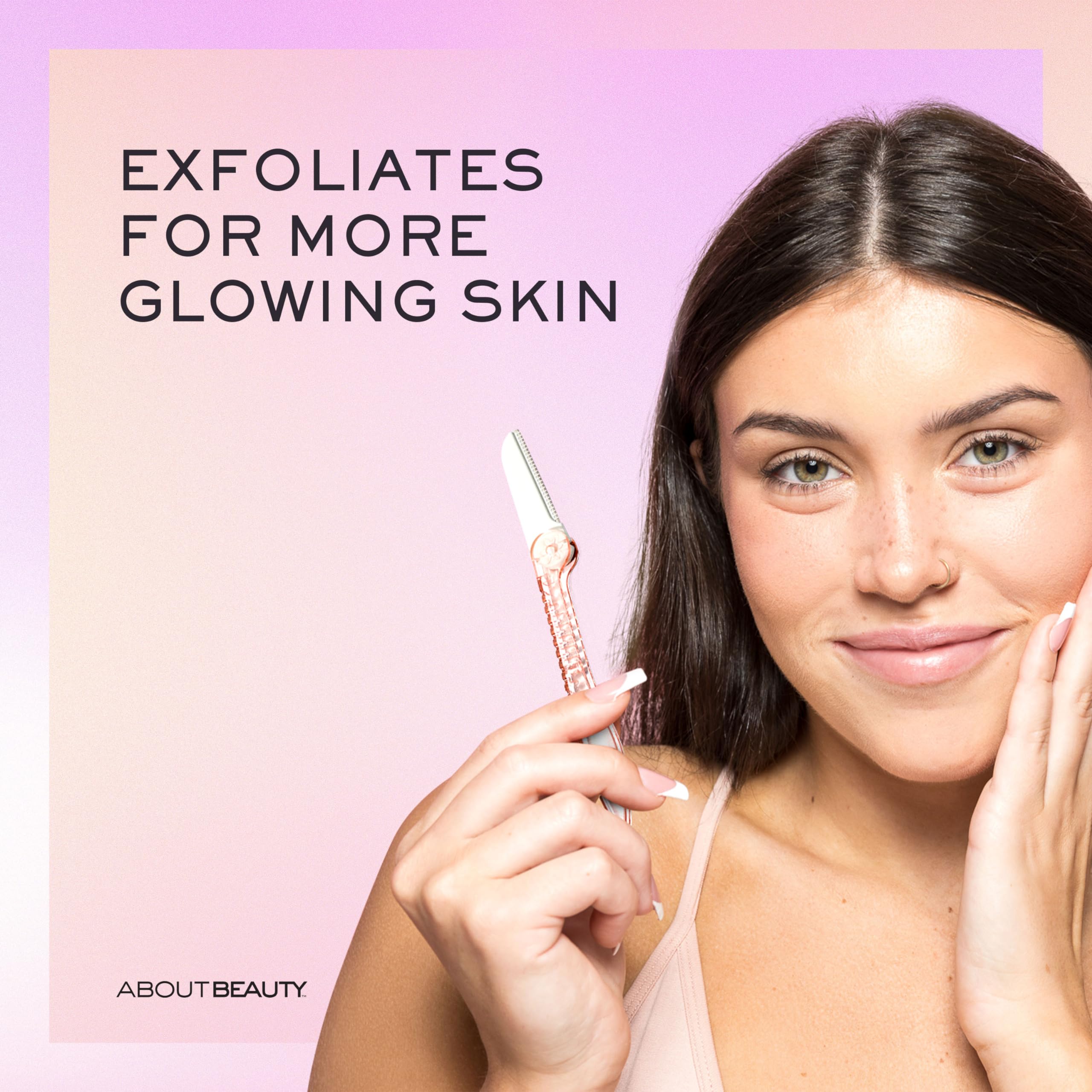 Facial Razor & Eyebrow Shaper By Kai About Face Products Products (3per Package); Fuzz Free Compact Razor, Removes Peach Fuzz On Cheeks, Chin or Forehead & Delicately Shapes Eyebrows