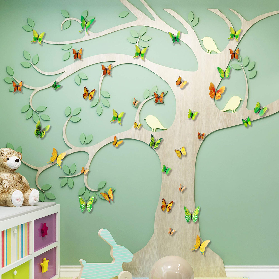 24pcs 3D Vivid Special Man-Made Lively Butterfly Art DIY Decor Wall Stickers Decals Nursery Decoration, Bathroom Décor, Office Décor, 3D Wall Art, 3D Crafts for Wall Art Kids Room Bedroom