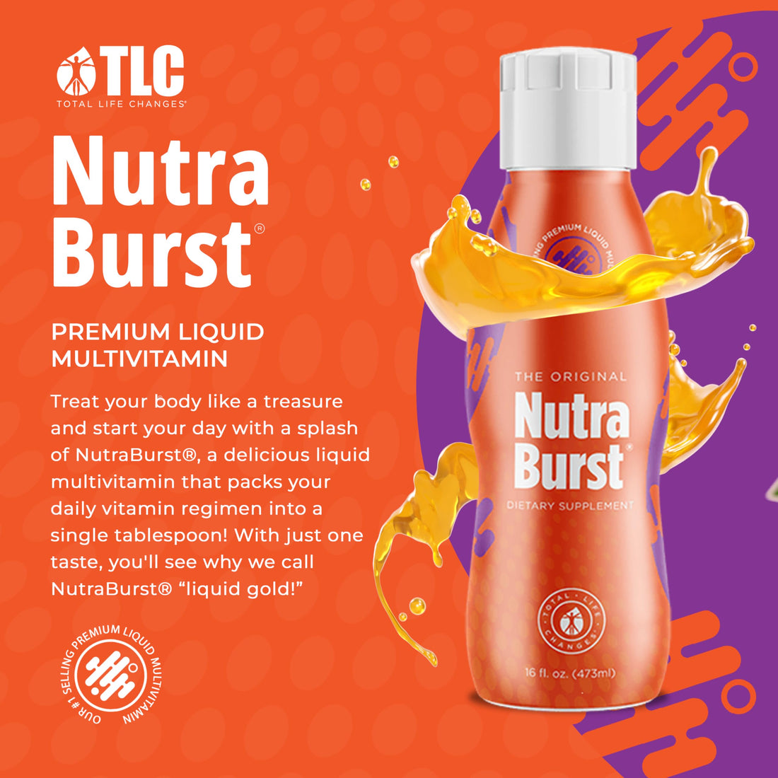 Total Life Changes - NutraBurst - Liquid Multivitamin, Daily Nutritional Support, Packed with Essential Vitamins and Minerals, 16 fl. oz