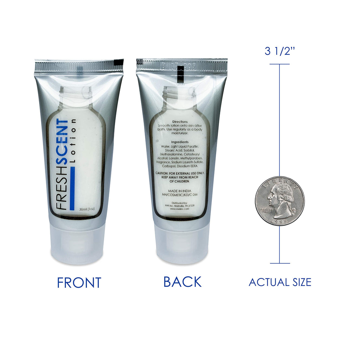 Freshscent Travel Size 1 ounce Hotel Lotion, bulk, pack of 288 Tubes