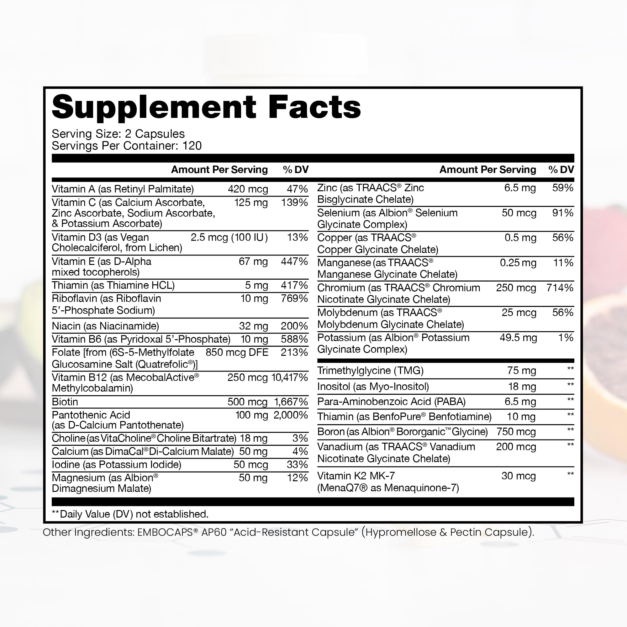 Methyl Multi Without Iron Methylated Multivitamin for Men & Women, 120-Day Supply | Methyl B12 & Methylfolate (5-MTHF) for MTHFR Support | Pharma Grade Multivitamin & Multimineral For Health, 240 Caps