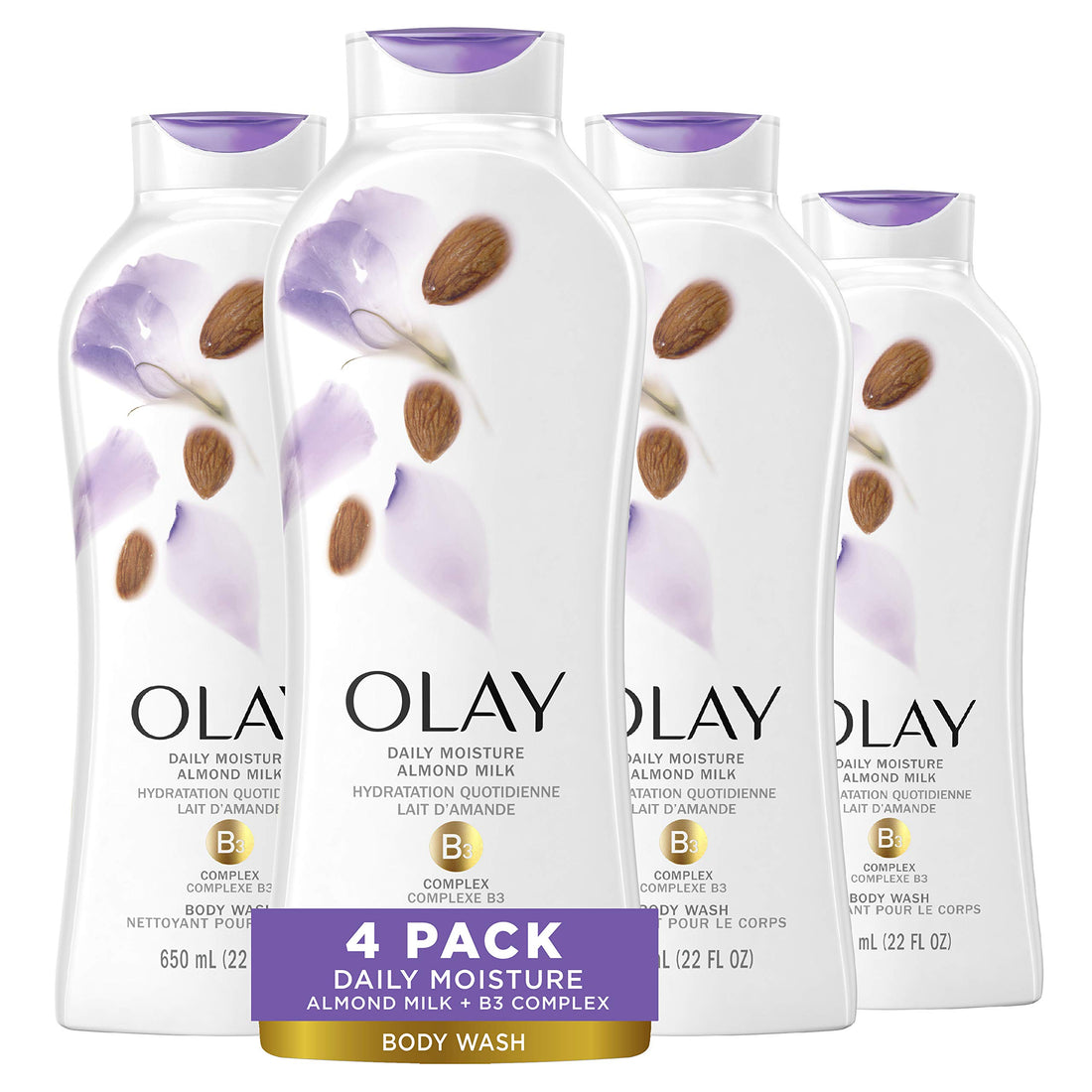 Daily Moisture Almond Milk : Olay Daily Moisture with Almond Milk Body Wash, 22 oz, (4 Count)