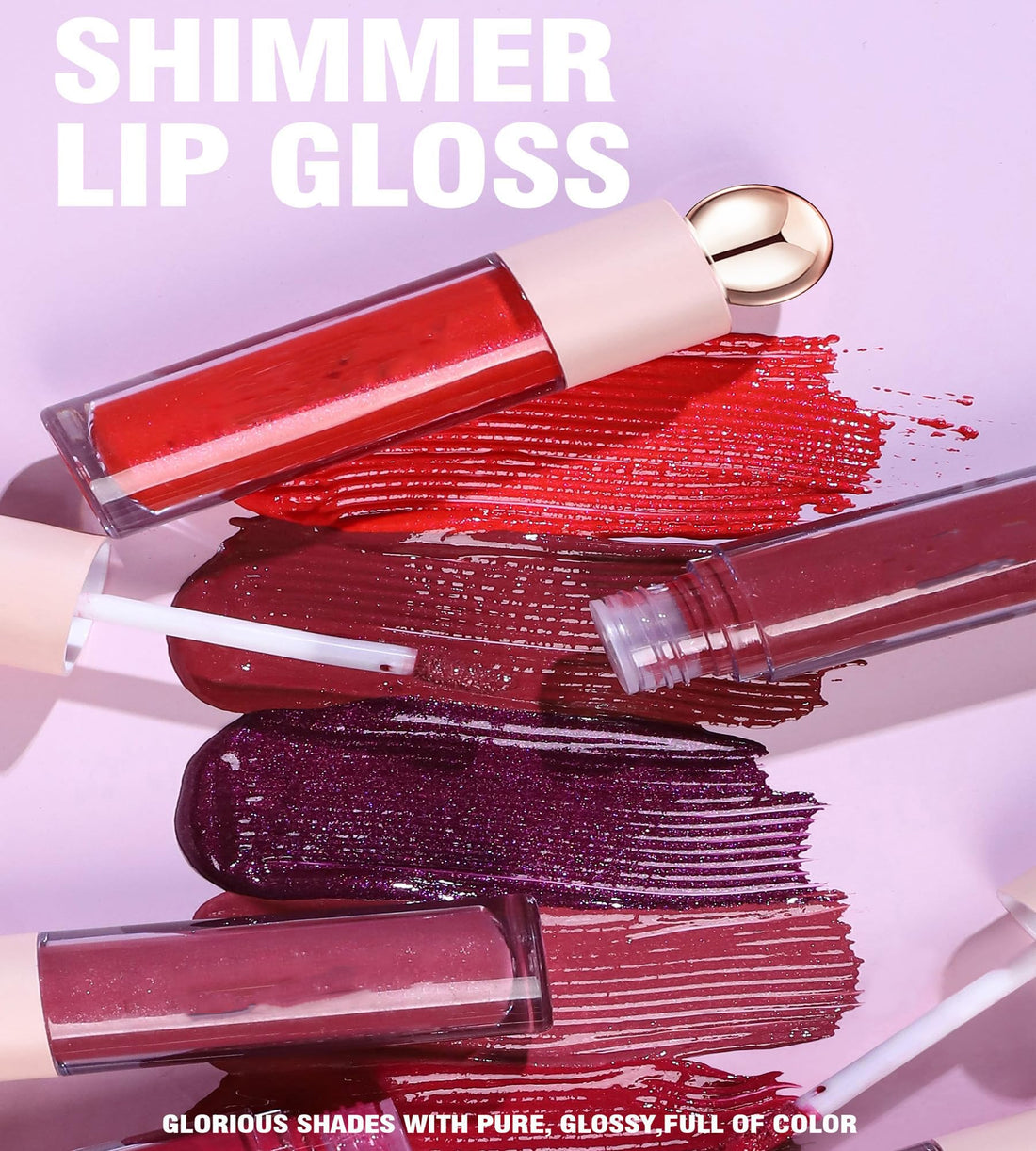Easilydays Glitter Liquid Lip Gloss, Shimmer Matte Lip Gloss, Diamond Shiny Waterproof Lipstick, Sparkly Glossy Glitter for Lips, Eyes, Cheeks, Lip Tint Glitter Glaze Lip Gloss for Girls (#01)
