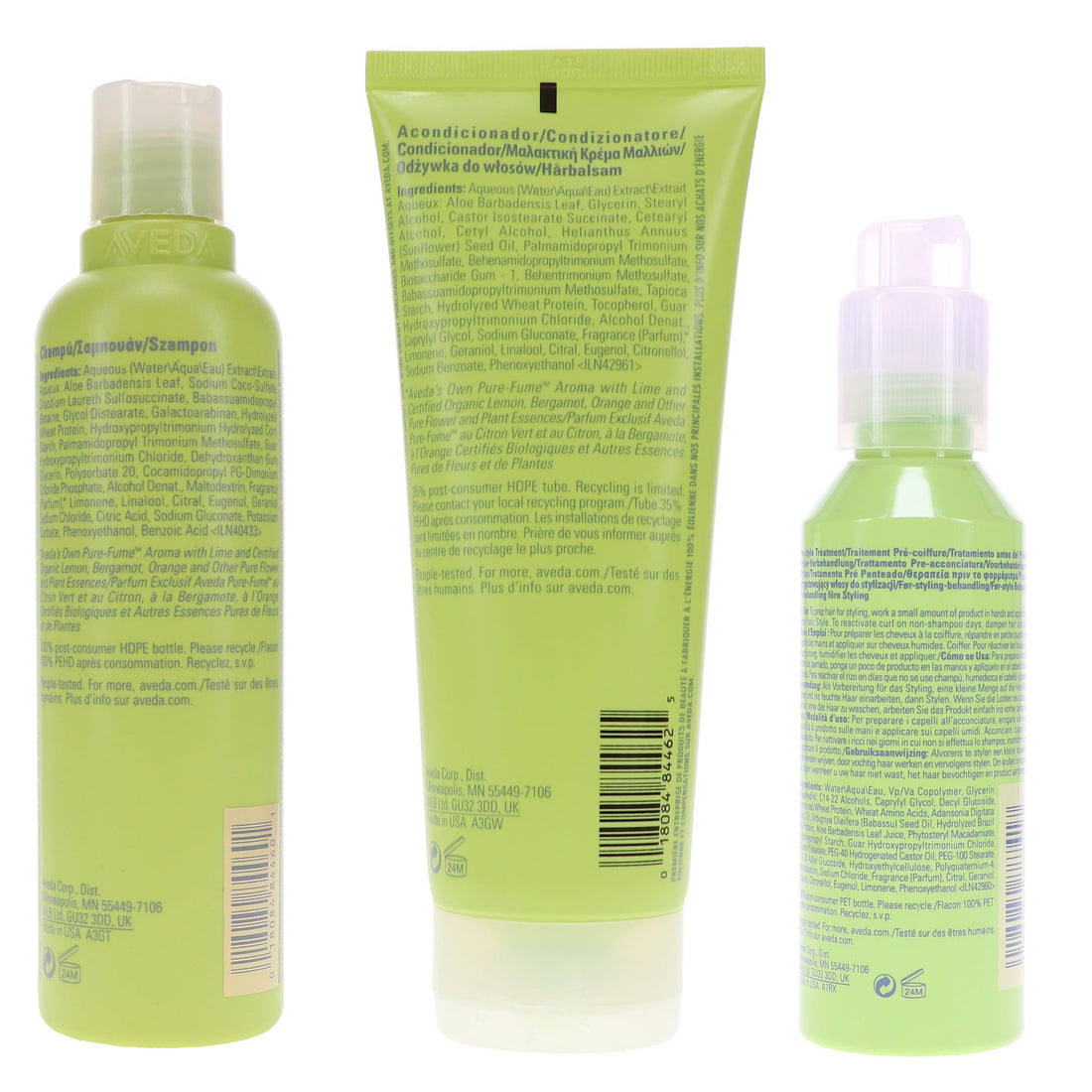 Aveda Be Curly Shampoo 8.5 Oz, Conditioner 6.7 Oz & Be Curly Style-Prep 3.4 Oz