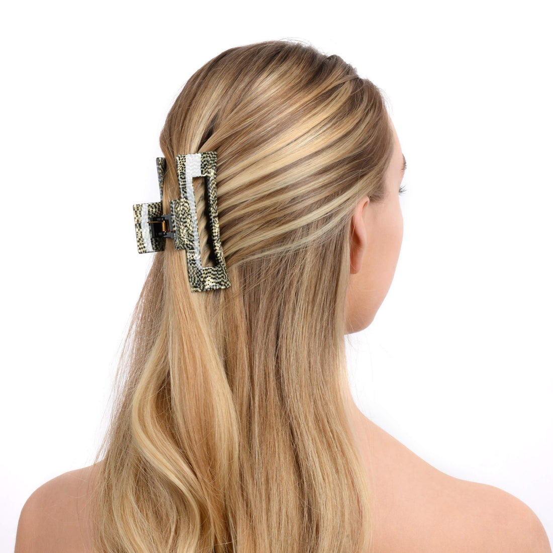 France Luxe Large Cutout Rectangle Jaw - Opera Silver