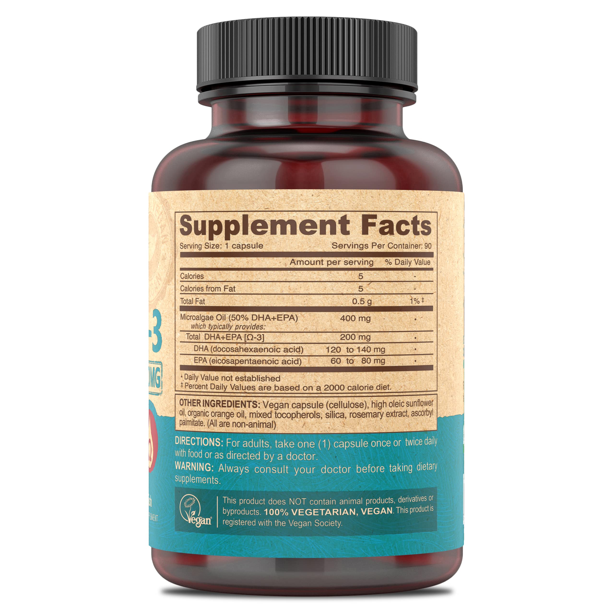 Deva, Vegan, Omega-3, DHA-EPA, 200 mg, 90 Vegan Caps