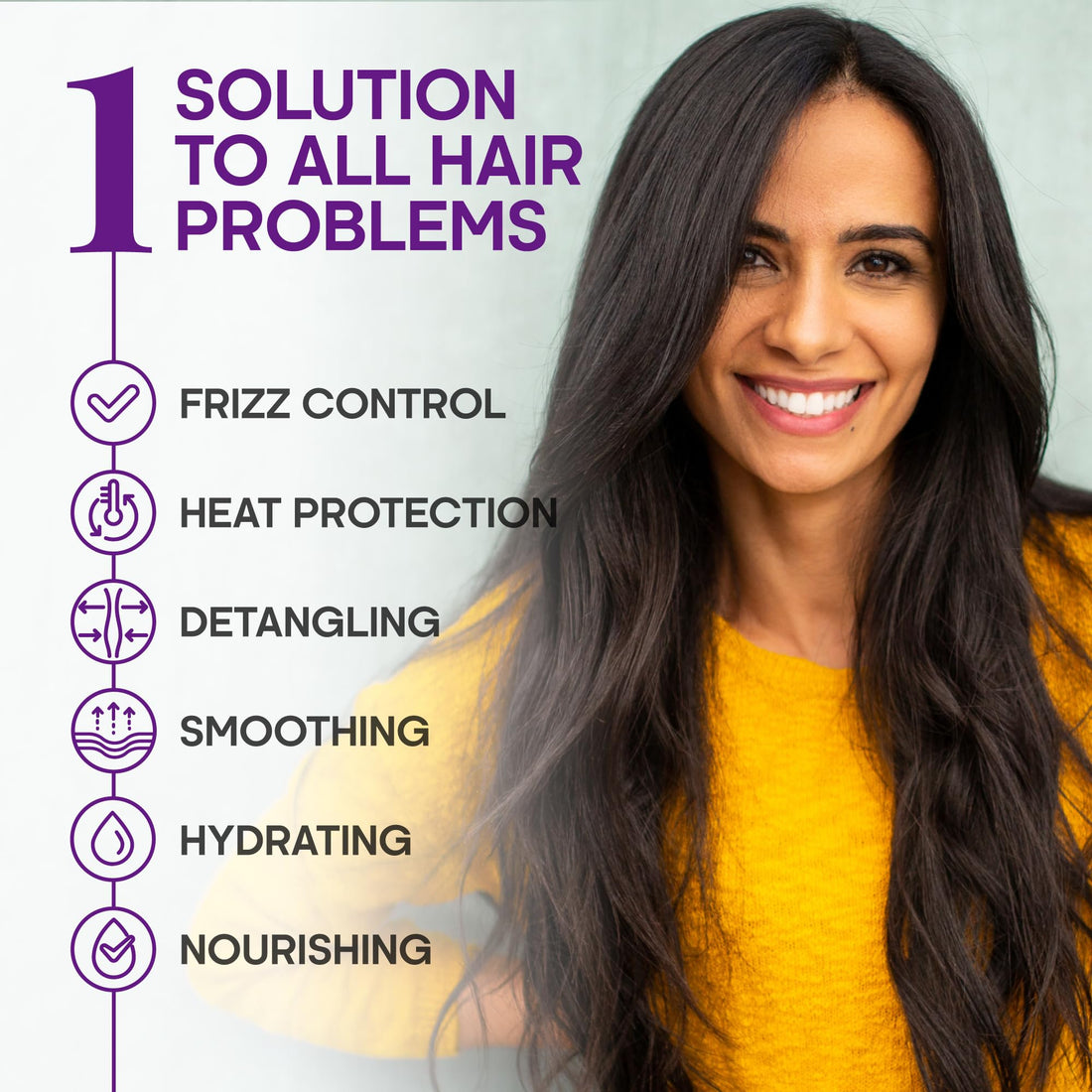 Hydrating Hair Serum – Keratin Hair Treatment for Dry, Frizzy, Damaged Hair – Biotin, Castor & Rosemary Oils – Anti-Frizz, Heat Protectant & Split Ends Repair for Smooth, Shiny Hair, Pack of 2