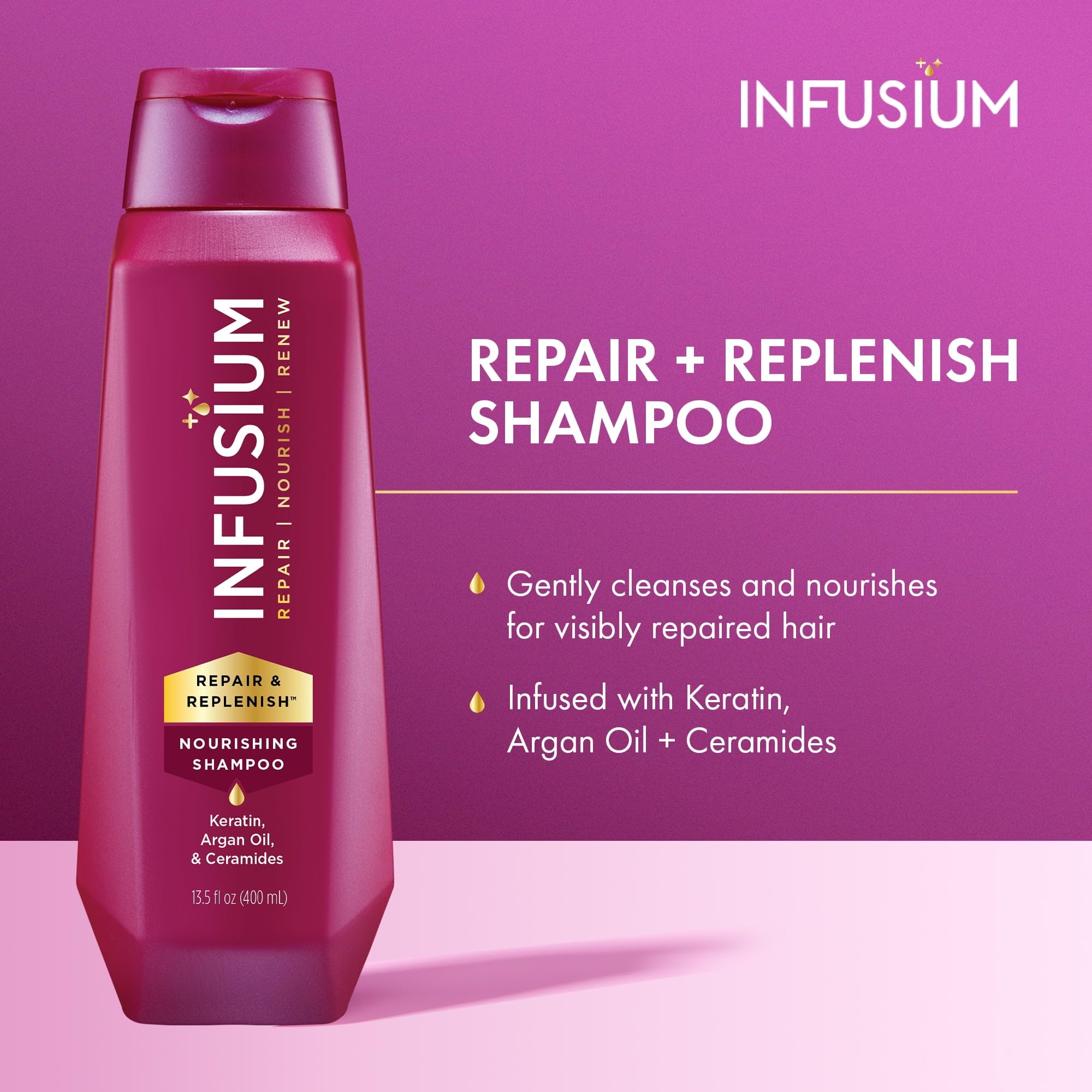 Infusium Moisturize & Replenish Shampoo, 13.5 Ounce