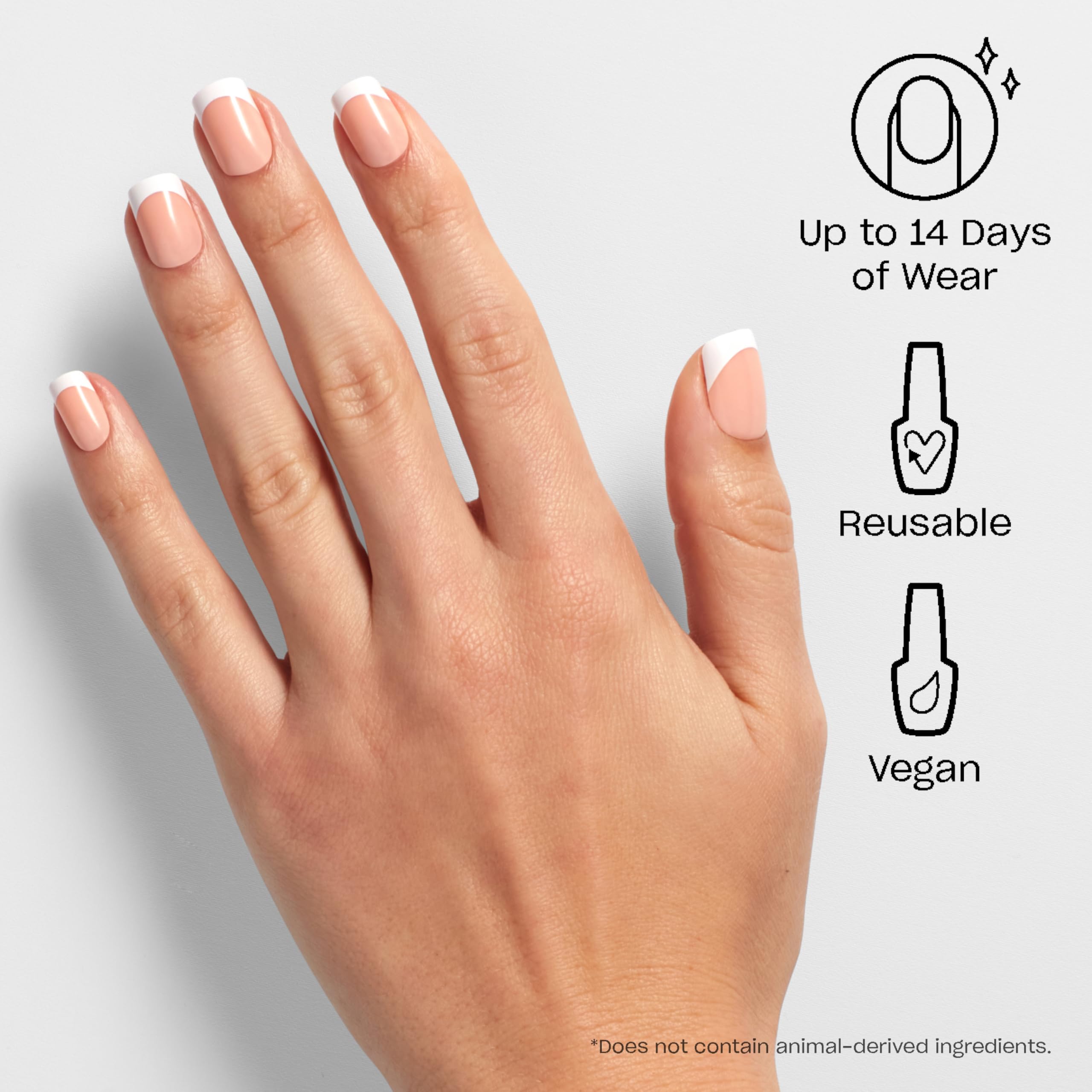 OPI On Point Fluent in French | Short Round Nude Pink & White French Tip Press On Nails | With Nail Glue | Long Lasting, Reusable, Non-damaging