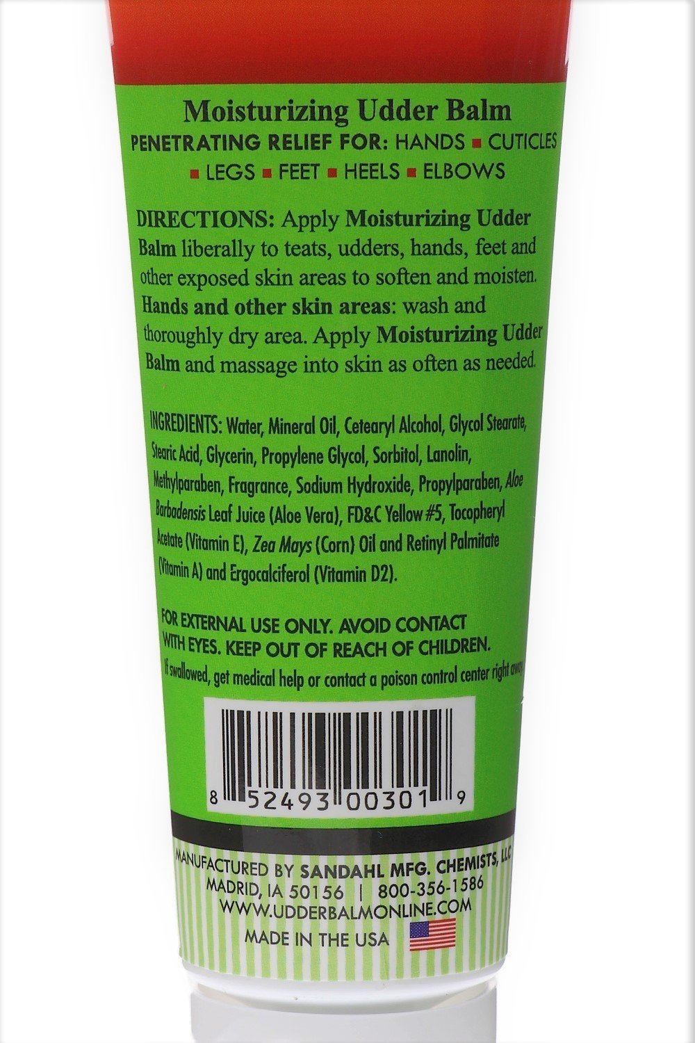 The Happy Cow Moisturizing Udder Balm - 3oz tube (3 Pack)