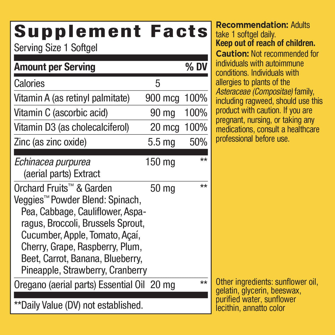 Nature's Way Alive! Everyday Immune Health* with Echinacea & Zinc, Immune Health and General Wellbeing*, 30 Softgels