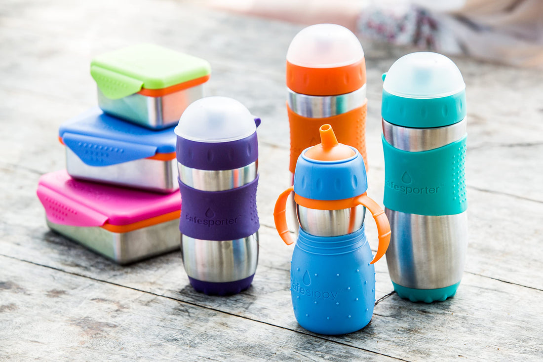 Kid Basix Safe Sippy 2, Stainless Steel Cup for Babies/Toddlers, Convertible Sippy or Straw, Dishwasher Safe, 11oz, BPA Free, Orange