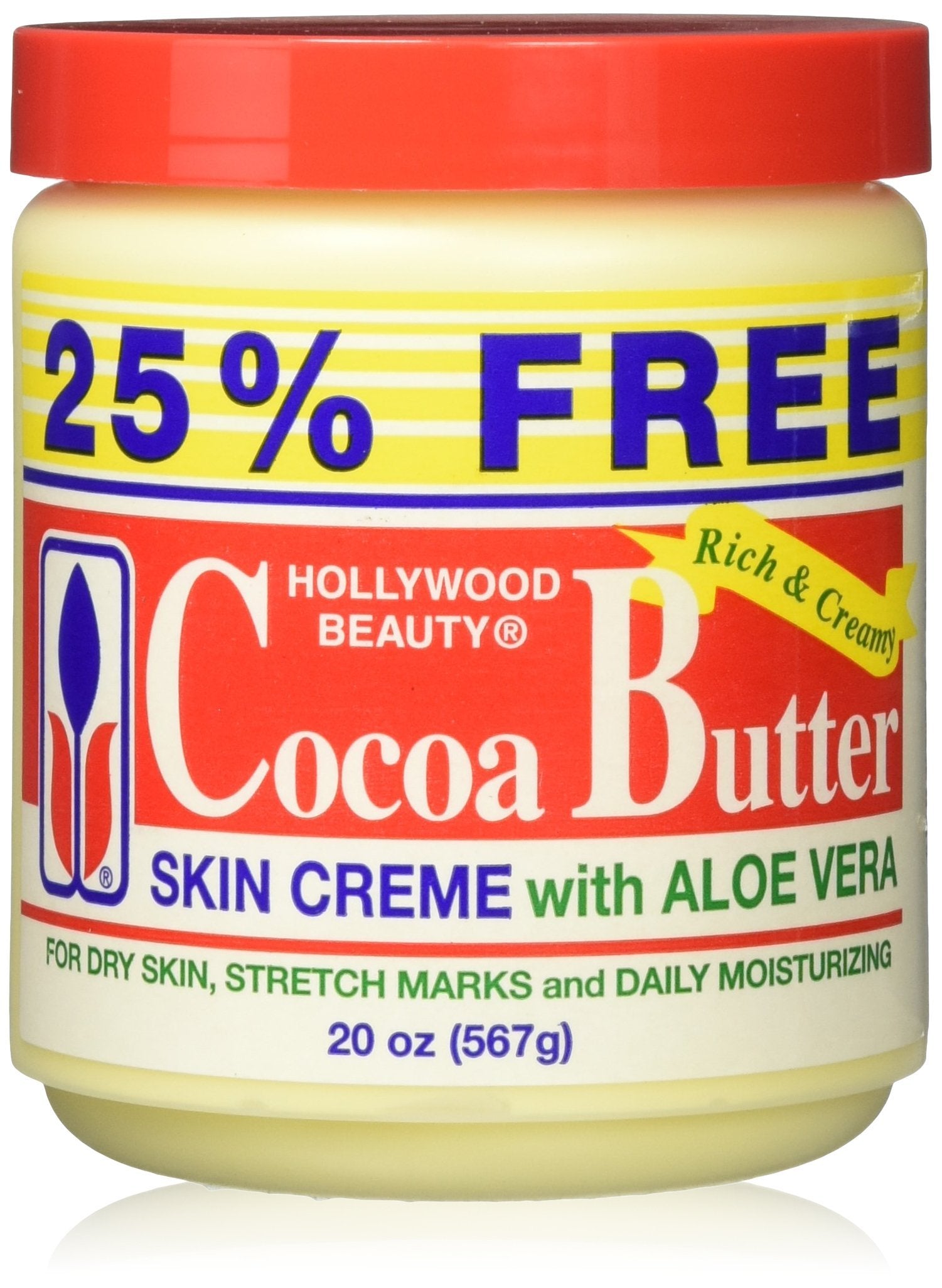 Hollywood Cocoa Butter with Aloe Bonus, 20 Ounce