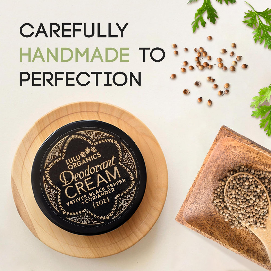Deodorant Cream Vetiver, Black Pepper & Coriander 2 oz by Lulu Organics by Lulu Organics