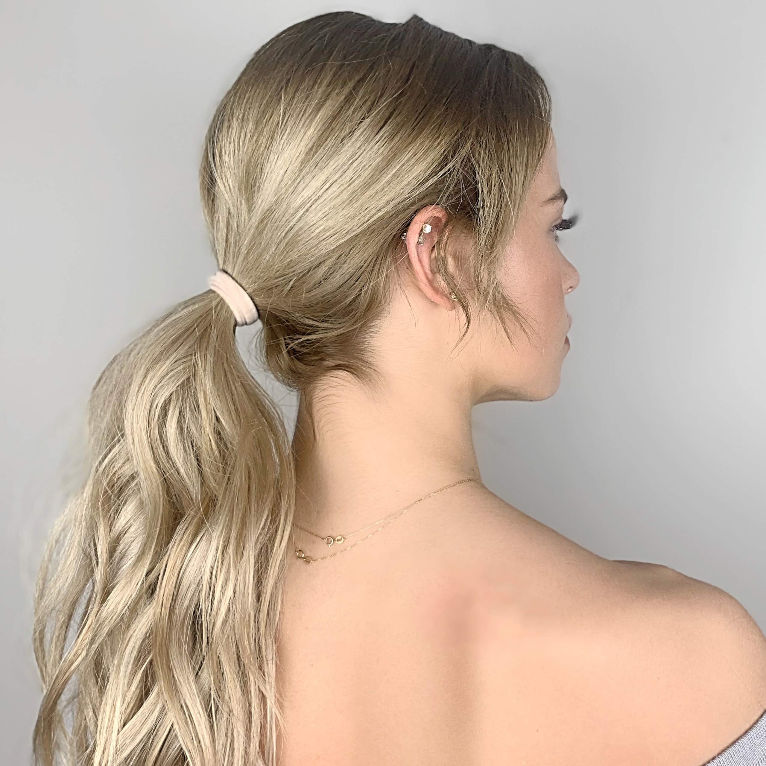 Medium Brown (Chocolate) : Cyndibands Strong Hold, Soft And Seamless 1.5 Fabric Ponytail Holders - 12 Hair Ties (Medium Brown)